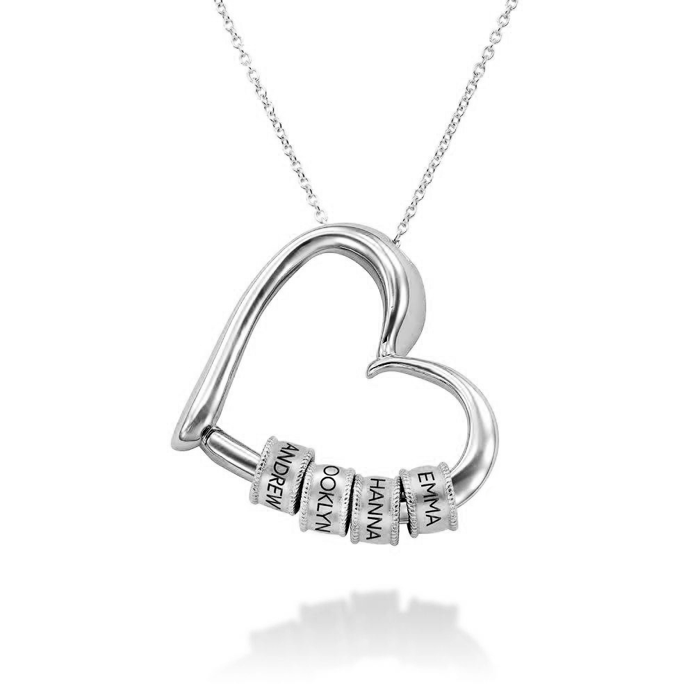 Sentimental Heart Necklace with Engraved Beads - Claritas Store