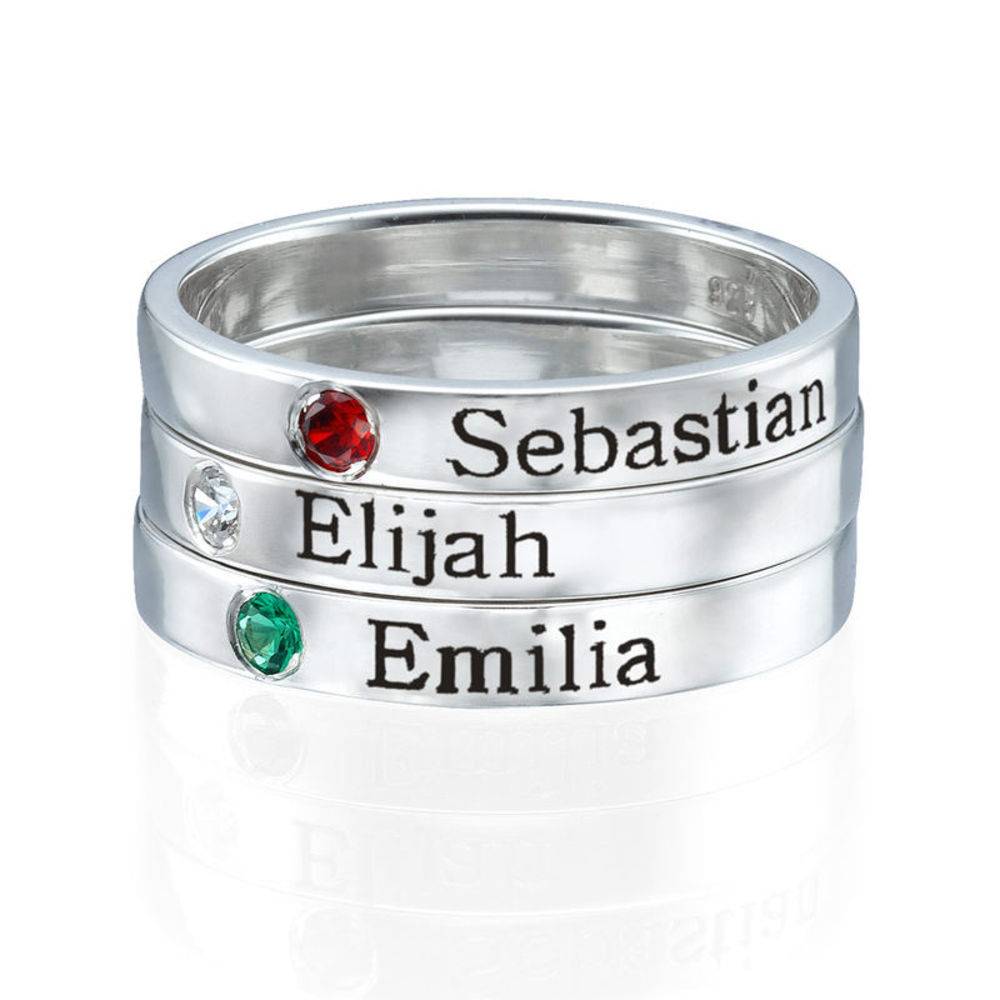 Stackable Birthstone Name Ring - Claritas Store