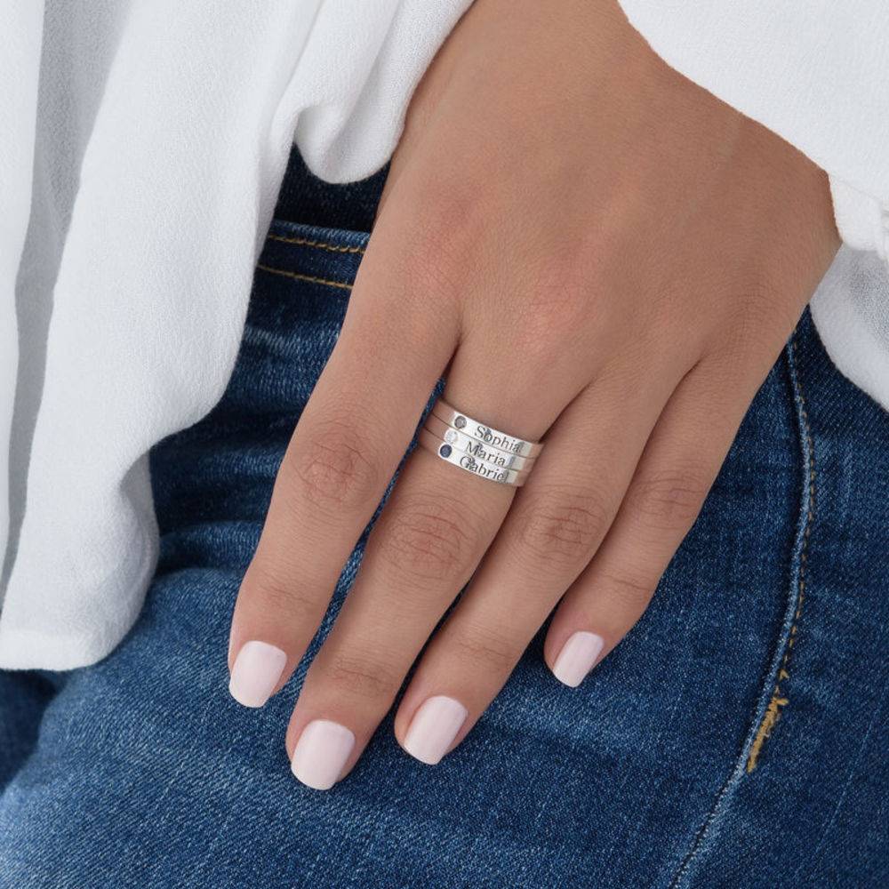 Stackable Birthstone Name Ring - Claritas Store