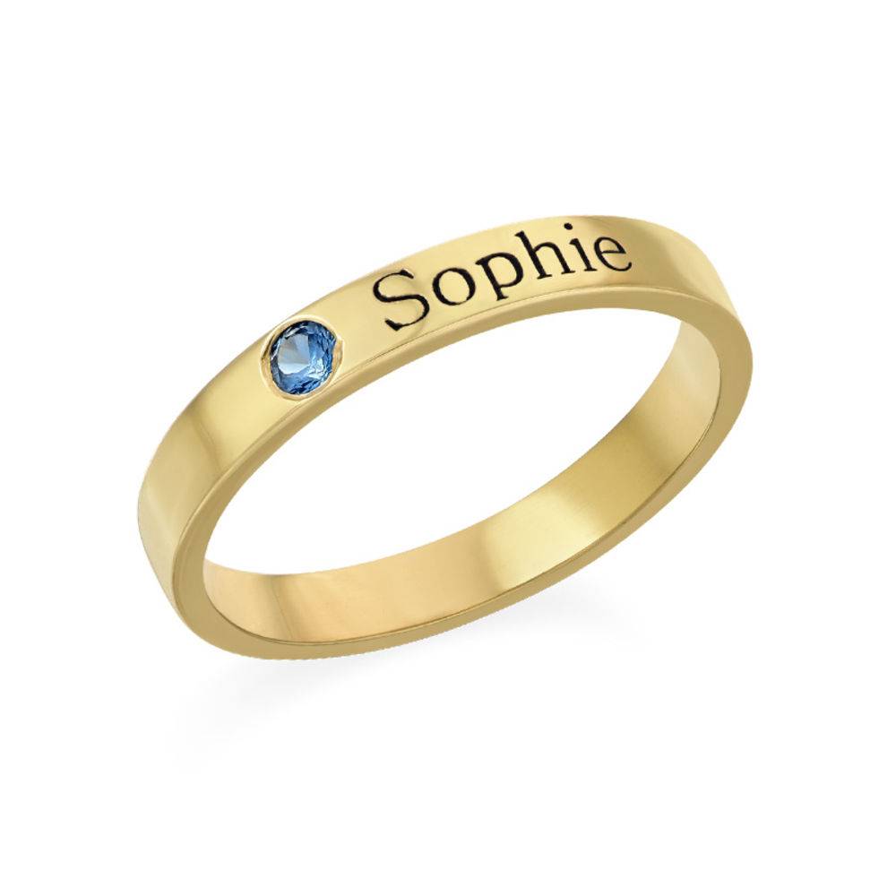 Stackable Birthstone Name Ring - Claritas Store