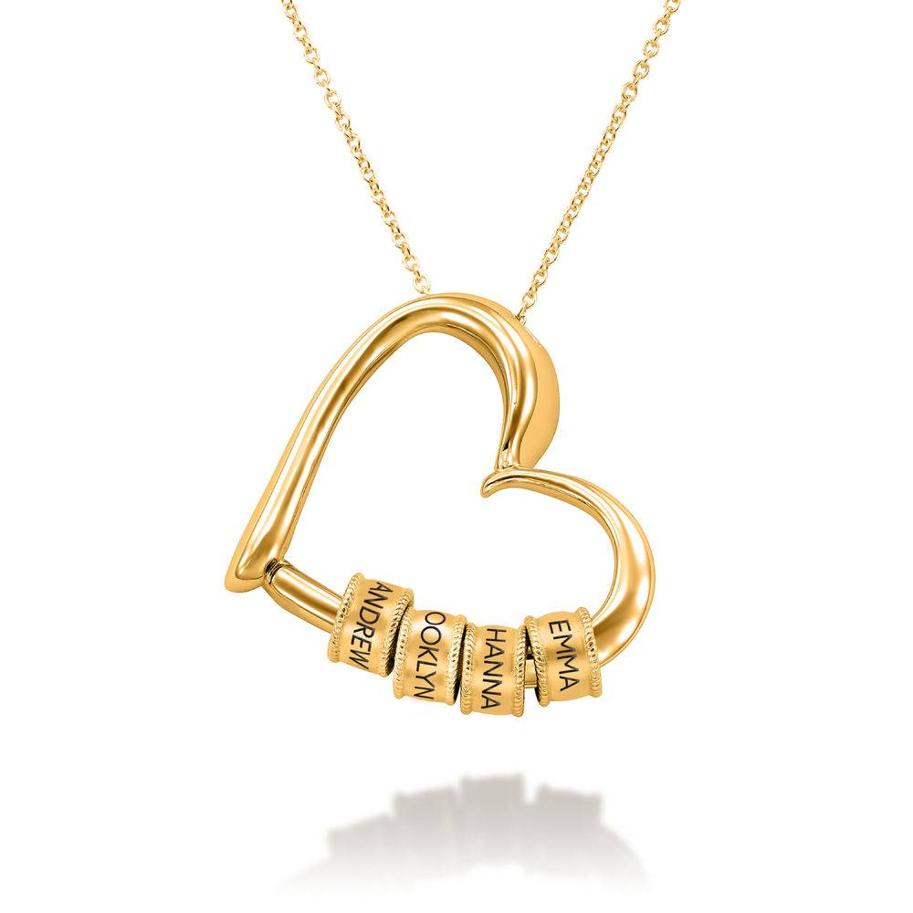 Sentimental Heart Necklace with Engraved Beads - Claritas Store